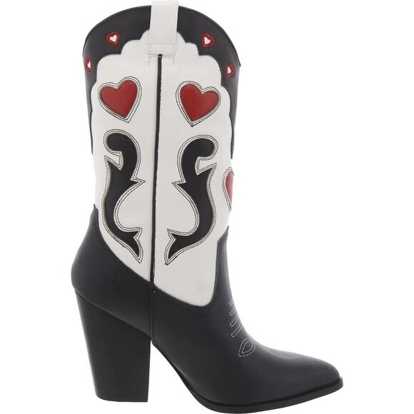 NEW and NEVER WORN Steve Madden LOVESTRUCK Western Cowboy Heart Boots - Picture 3 of 7
